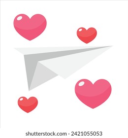 Paper Airplane Soaring Love vector