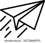 Paper airplane soars with speed, symbolizing messages and quick communication.