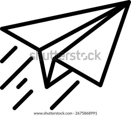 Paper airplane soars with speed, symbolizing messages and quick communication.