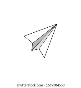 Paper airplane, Stock Vector illustration isolated on white background.