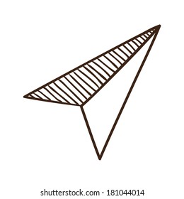 Paper airplane symbol. Isolated sketch icon pictogram. Eps 10 vector illustration.