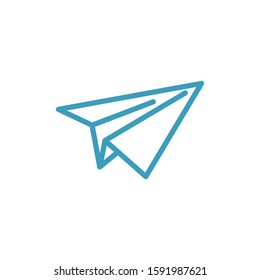 Paper airplane toy  icon template. Vector illustration 
