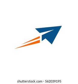 paper airplane travel logo