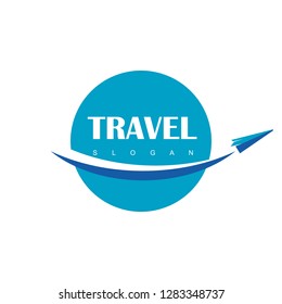 Paper Airplane Travel Logo Design Inspration