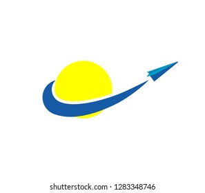 Paper Airplane Travel Logo Design Inspration