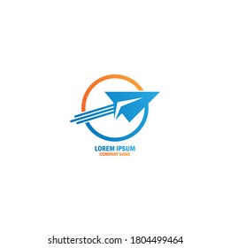 Paper Airplane Travel Logo Design Inspiration