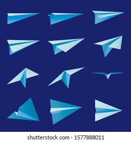 paper airplane in vector 12 pieces