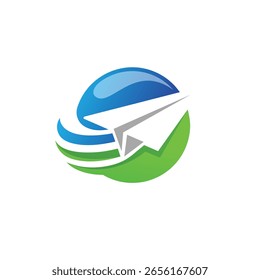 Papier Flugzeug Vektor abstrakt modernes Logo
