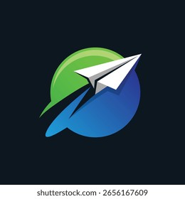 paper airplane vector abstract modern logo
