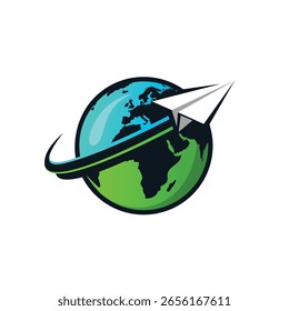 logotipo moderno abstrato vetor de avião de papel