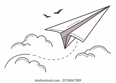 Paper airplane vector art design