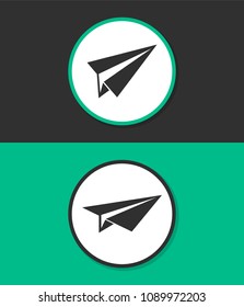 Paper airplane vector icon.