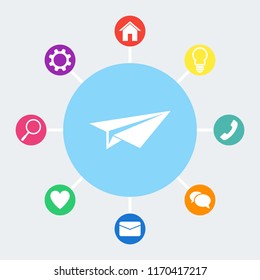 Paper airplane vector icon.