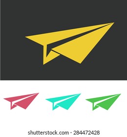Paper airplane vector icon.