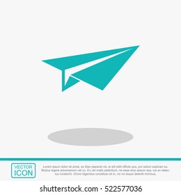 Paper airplane vector icon.