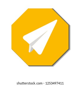 Paper airplane vector icon, eps 10