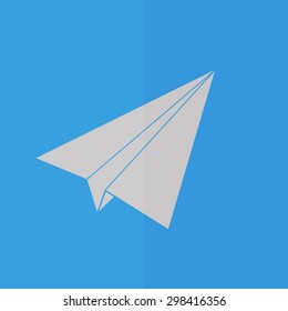 Paper airplane vector icon. Flat design