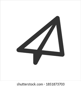 Paper airplane vector icon on white background