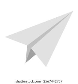 Paper airplane vector icon. Paper plane symbol for messaging, communication, and mail sending design. Flat illustration isolated on white background.