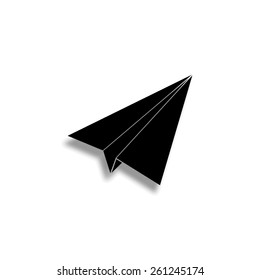 paper airplane vector icon with shadow