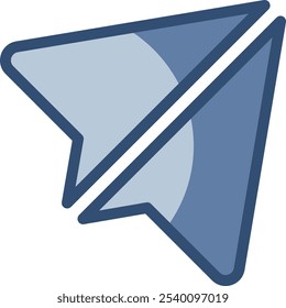papel avião ícone vetorial, fundo transparente. substituível azul design de cor