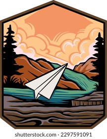 Paper airplane vector illustration design