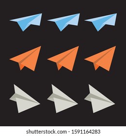 paper airplane  vector illustration. white background