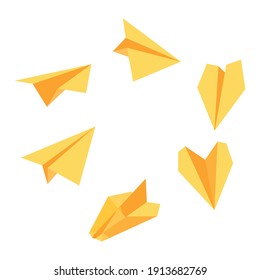 paper airplane, vector illustration, white background
