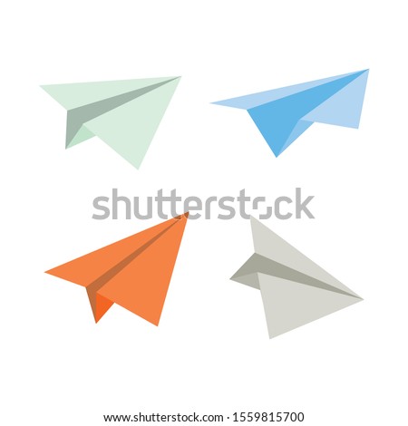 paper airplane  vector illustration. white background