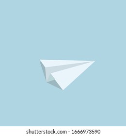 Paper airplane vector On light blue background