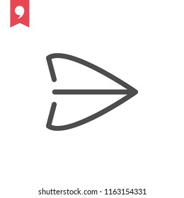 Paper airplane vector sketch icon isolated on background. Hand drawn Paper airplane icon. Paper airplane sketch icon for infographic, website or app.