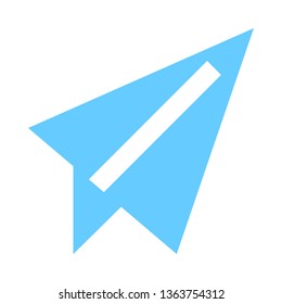 Paper airplane vector sketch icon isolated on background. Hand drawn Paper airplane icon. Paper airplane sketch icon for infographic, website or app