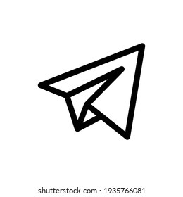 Paper airplane vector sketch icon isolated on background. Hand drawn Paper airplane icon. Paper airplane sketch icon for infographic, website or app.