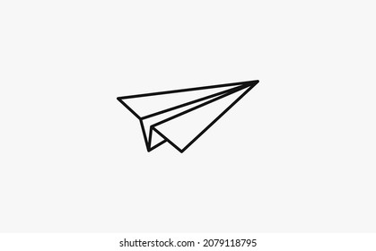 Icono de esbozo del vector del avión de papel aislado en el fondo. Icono de avión de papel dibujado a mano. Icono de esbozo de avión de papel para infografía, sitio web o aplicación. Icono de vector plano lineal para enviar un mensaje