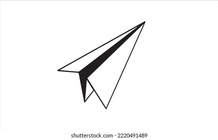 Paper airplane vector sketch icon isolated on background. Hand drawn Paper airplane tattoo icon.
