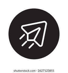 Paper airplane vector sketch icon isolated on background. Simple icon with various styles