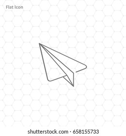 Paper airplane vector sketch icon isolated on background