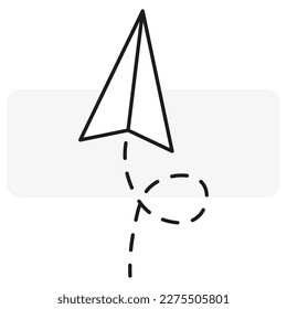 paper airplane way. Air transportation. Travel transport concept. Airplane fly. Vector illustration.
