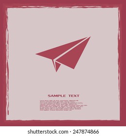 paper airplane, Web icon. vector design