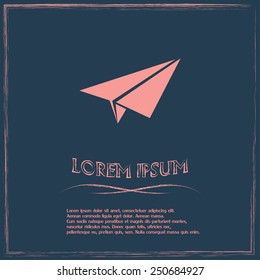 paper airplane, Web icon. vector design