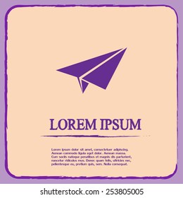 paper airplane, Web icon. vector design