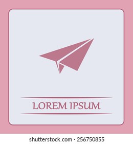 paper airplane, Web icon. vector design