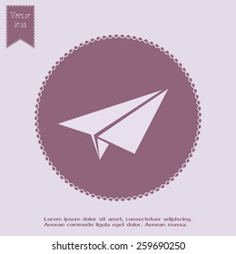 paper airplane, Web icon. vector design