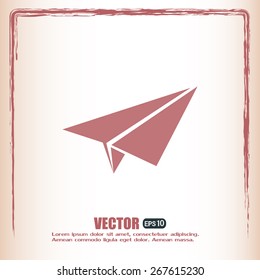 paper airplane, Web icon. vector design