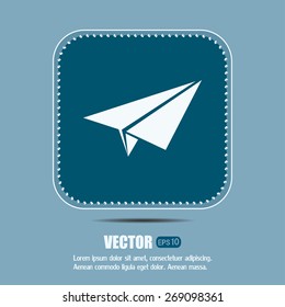 paper airplane, Web icon. vector design