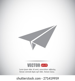 paper airplane, Web icon. vector design