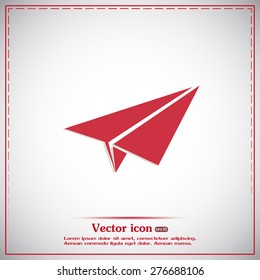 paper airplane, Web icon. vector design