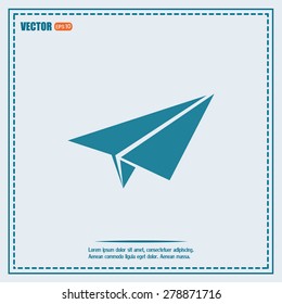 paper airplane, Web icon. vector design