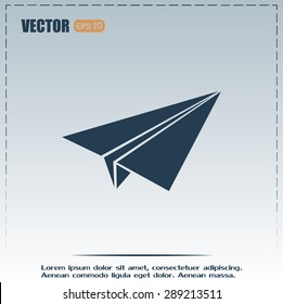 paper airplane, Web icon. vector design
