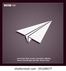 paper airplane, Web icon. vector design